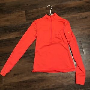 Orange Nike 3/4 zip-up